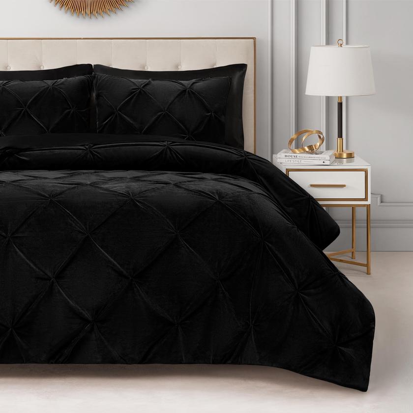 Kiss Pleat Micromink Comforter Set On Sale