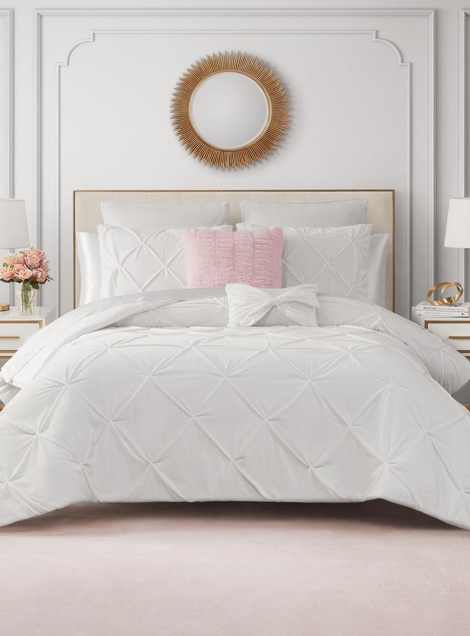 Kiss Pleat Micromink Comforter Set With Decorative Pillows Best Buy