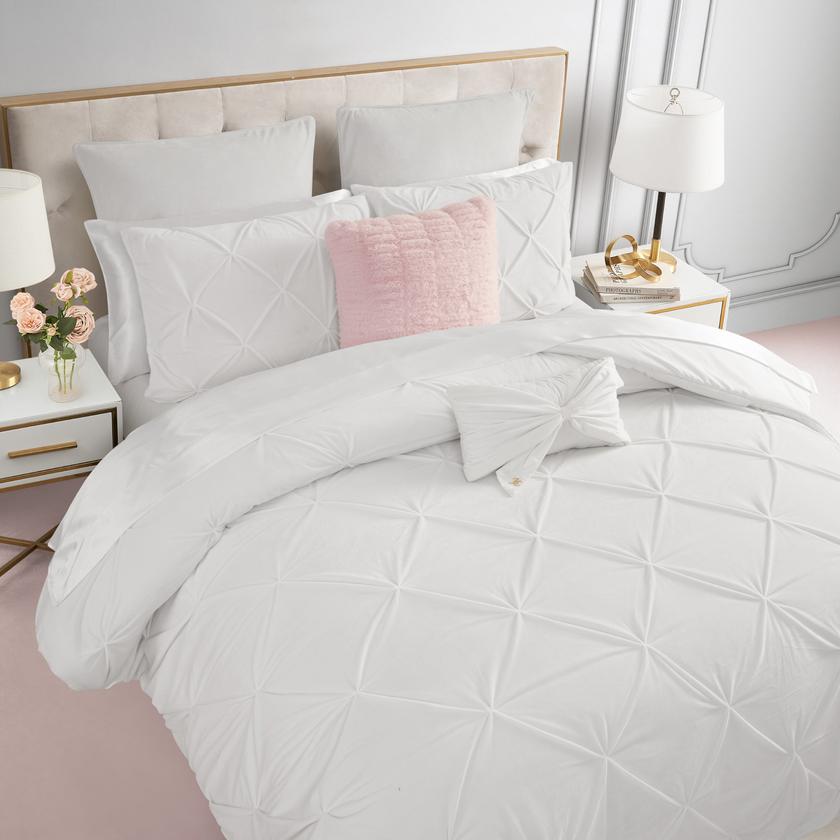 Kiss Pleat Micromink Comforter Set With Decorative Pillows Best Buy