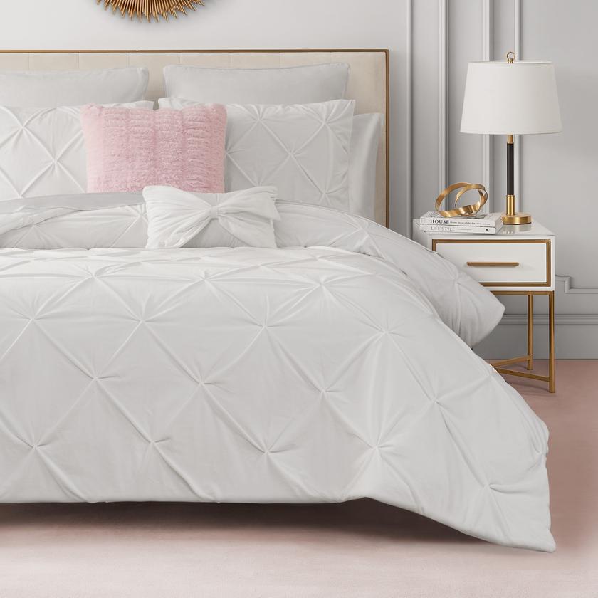 Kiss Pleat Micromink Comforter Set With Decorative Pillows Best Buy