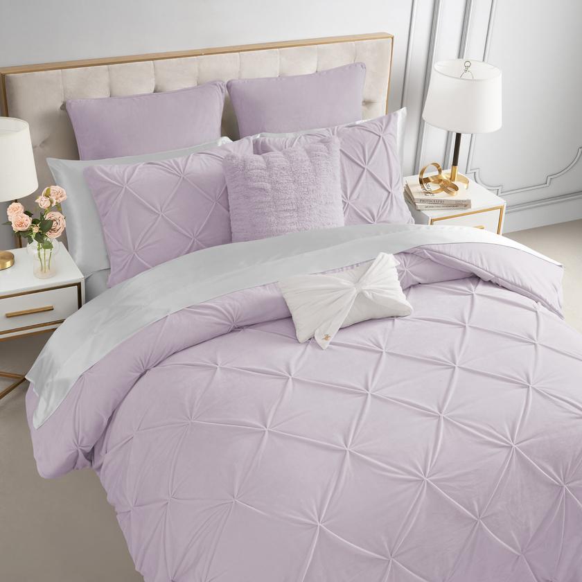 Kiss Pleat Micromink Comforter Set With Decorative Pillows Best Price