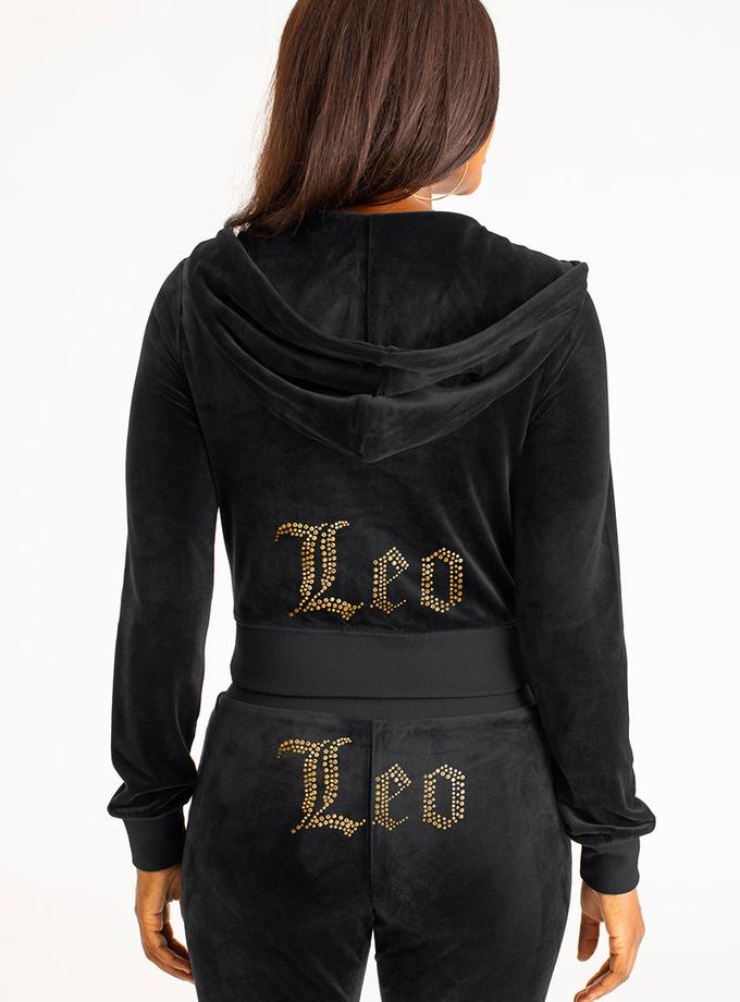 Leo Big Bling Velour Hoodie Best Price