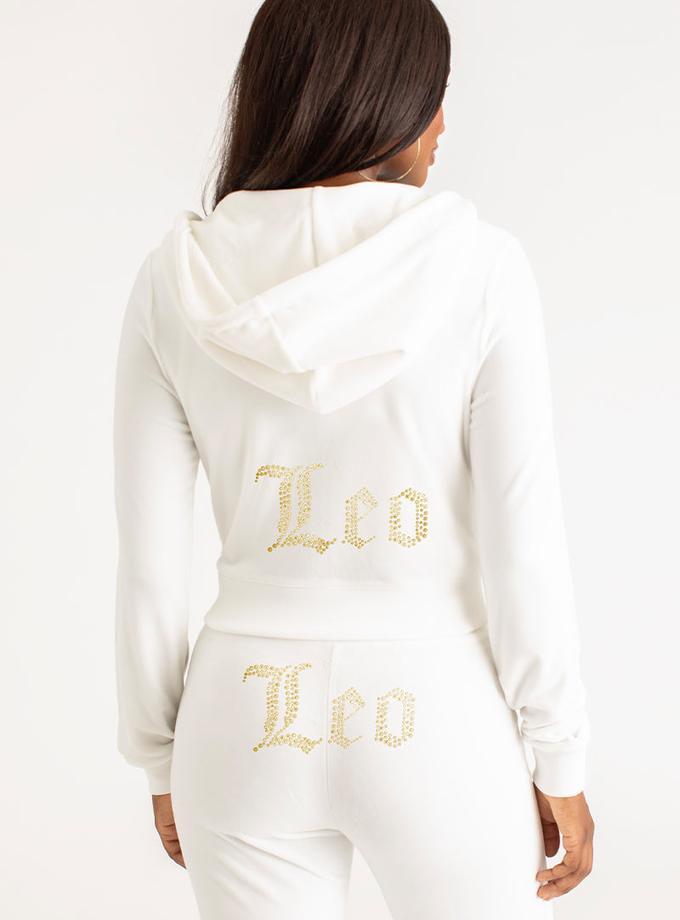 Leo Big Bling Velour Hoodie Same Day Delivery