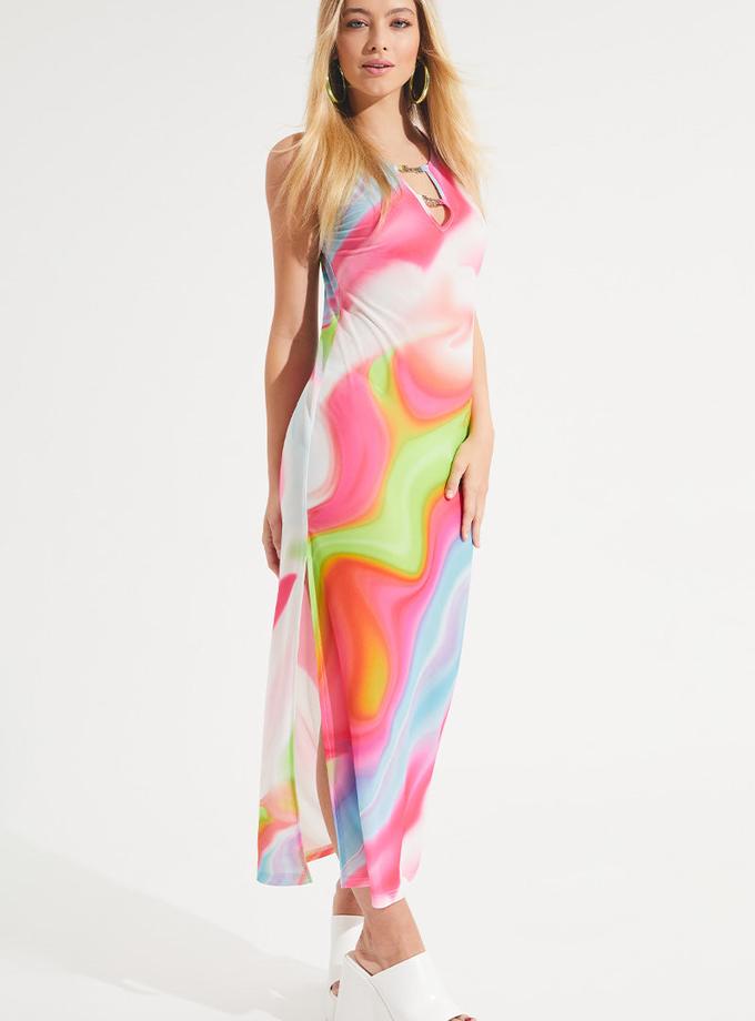 Mesh Swirl Maxi Dress Best Buy