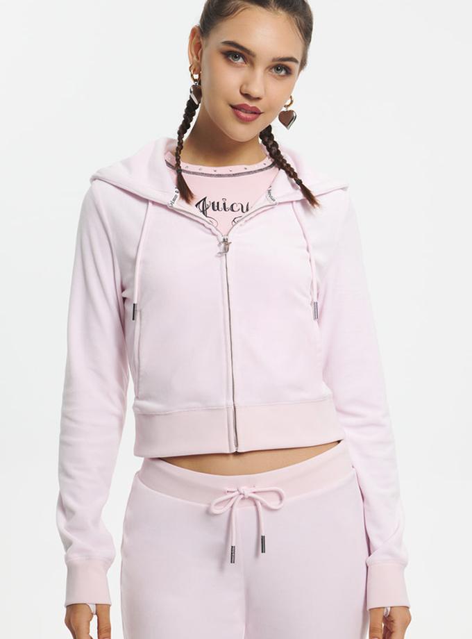 Mixed Jewels Velour Hoodie Free shipping