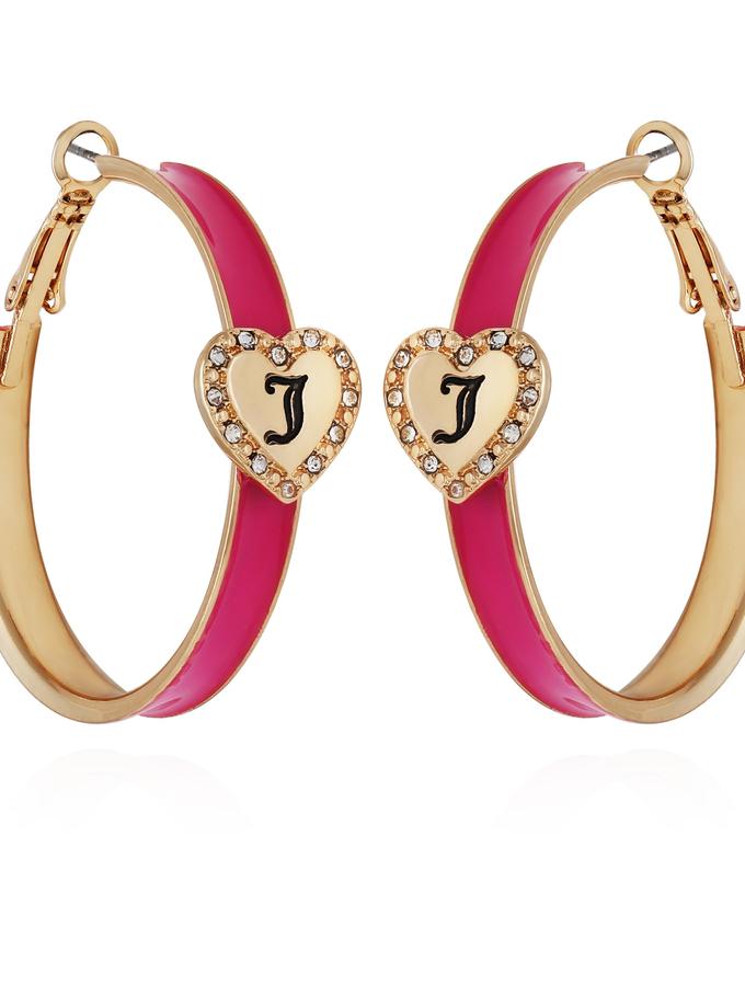 Monogram Heart Hoop Earrings Best Seller