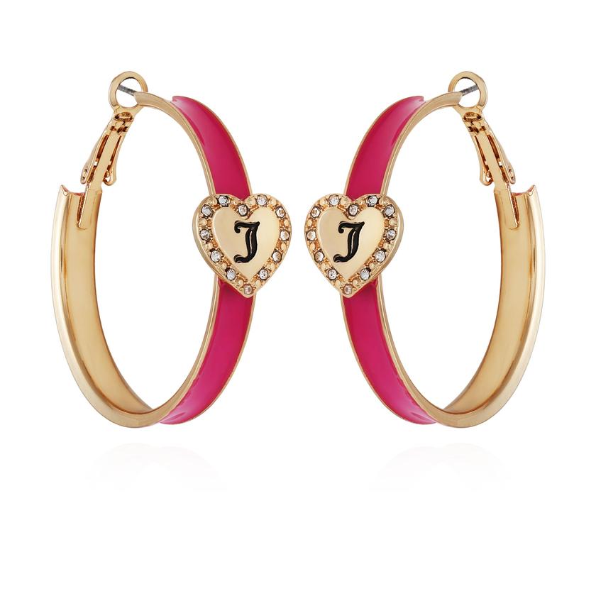 Monogram Heart Hoop Earrings Best Seller