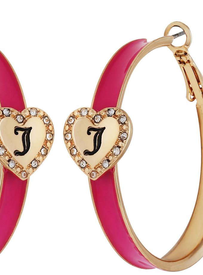 Monogram Heart Hoop Earrings Best Seller