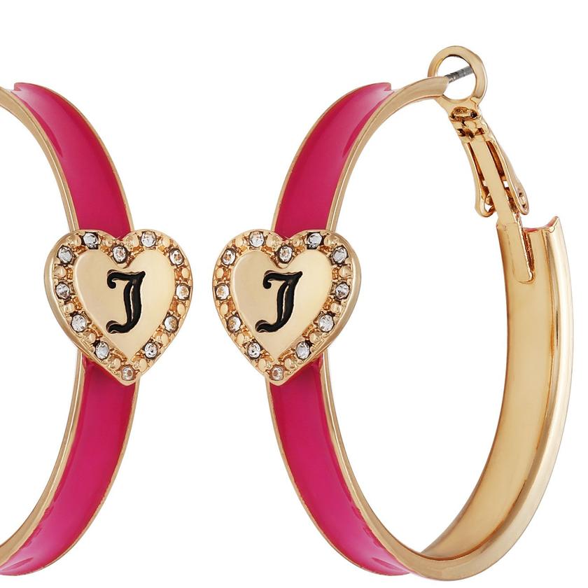 Monogram Heart Hoop Earrings Best Seller