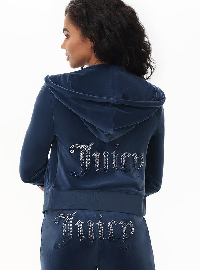 Ombre Big Bling Velour Hoodie For Sale