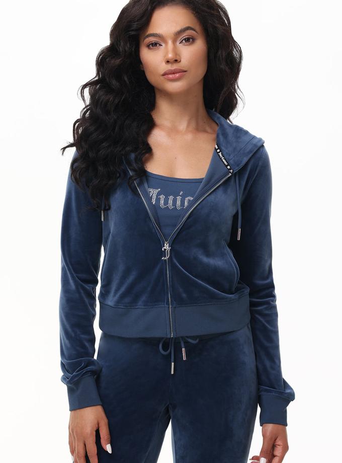 Ombre Big Bling Velour Hoodie For Sale