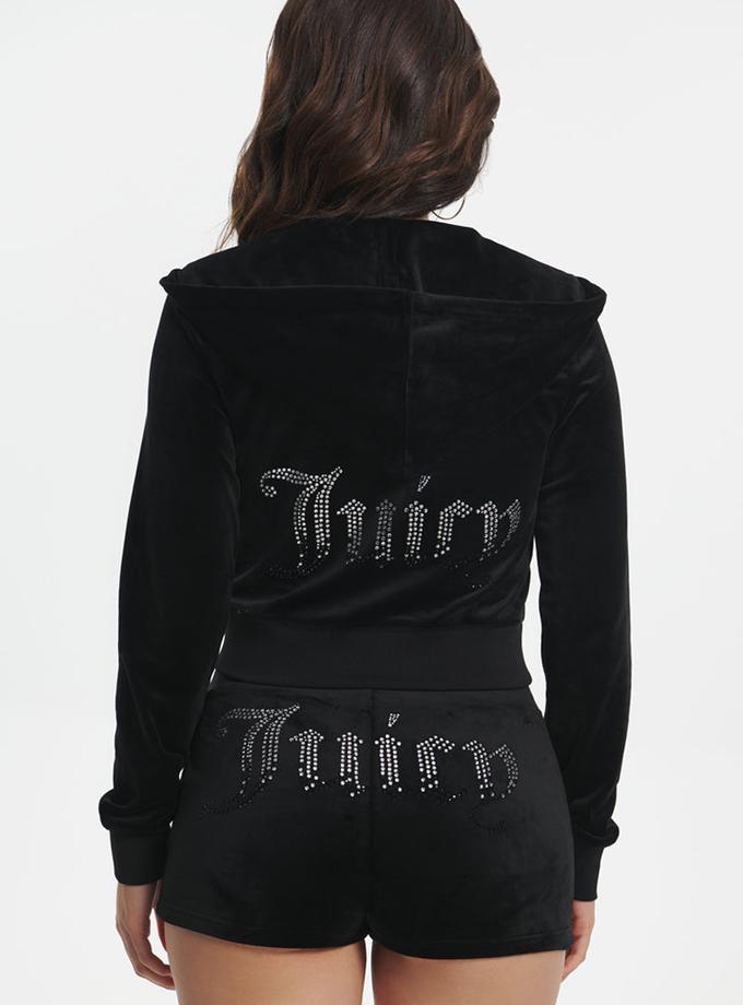 Ombre Big Bling Velour Hoodie Same Day Delivery