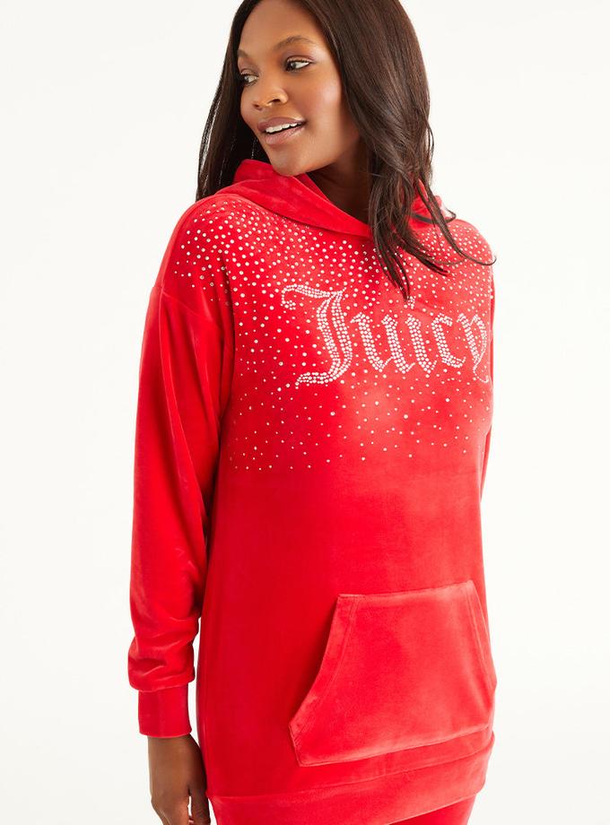 Oversized Big Bling Hoodie with Rhinestones Same Day Delivery