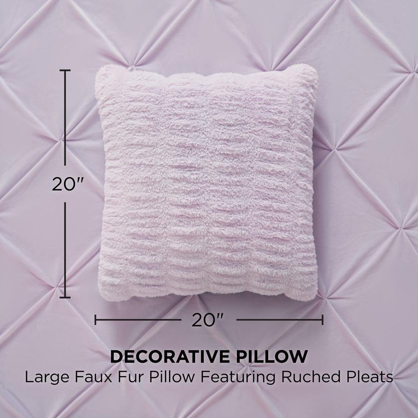 Pleated Faux Fur Decorative Pillow High Quality