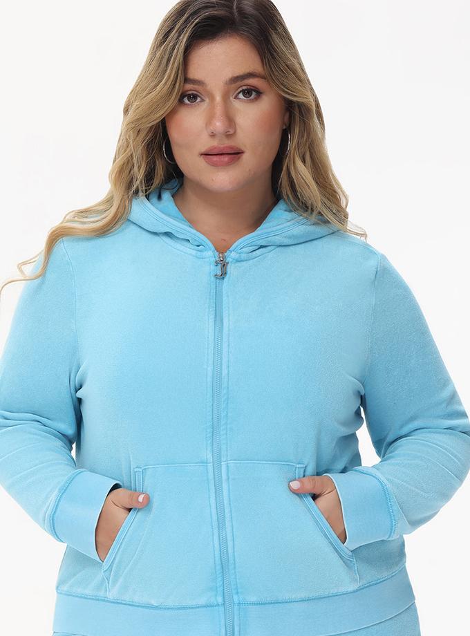 Plus-Size Big Bling Towel Terry Zip Hoodie Free shipping