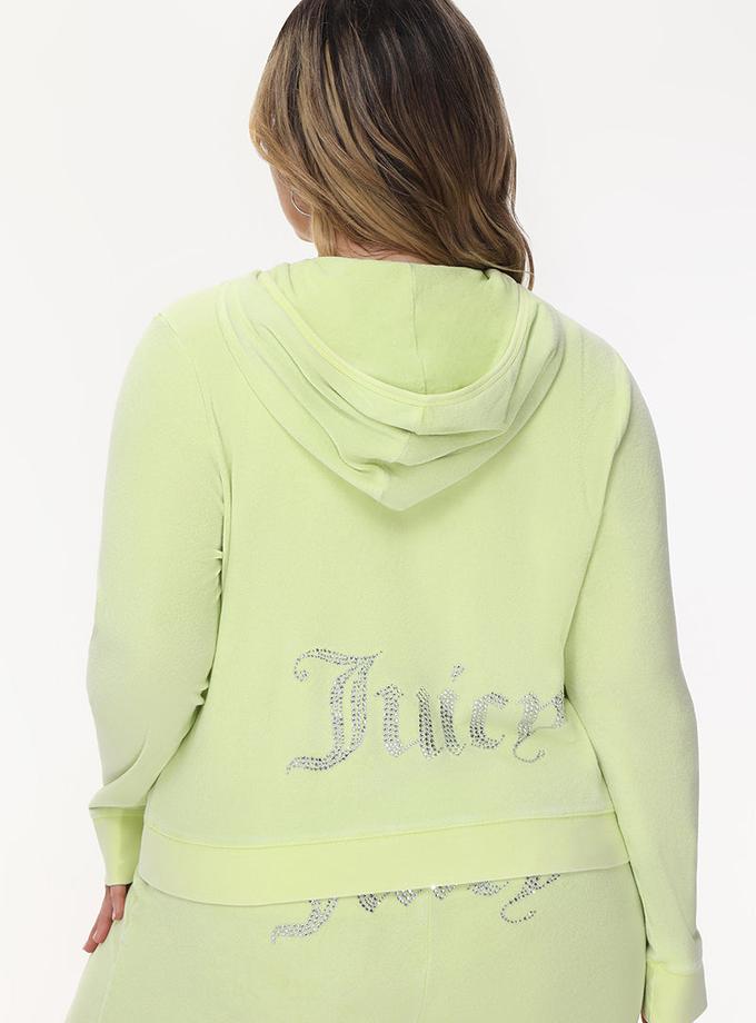 Plus-Size Big Bling Towel Terry Zip Hoodie On Sale