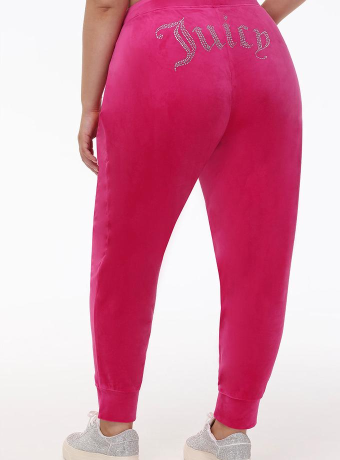 Plus-Size Big Bling Velour Jogger High Quality