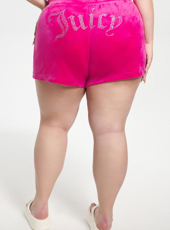 Plus-Size Big Bling Velour Shorts Best Seller