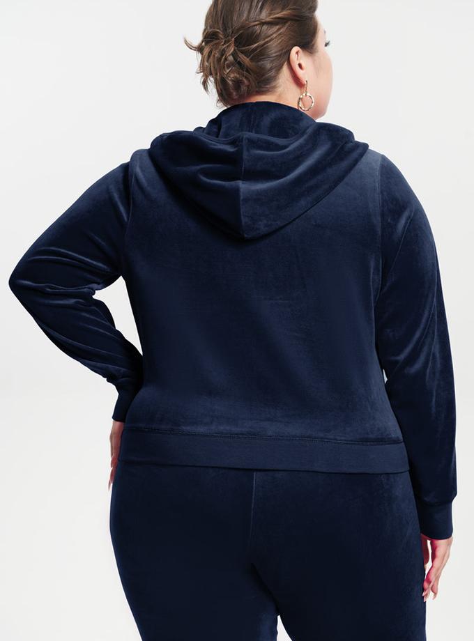 Plus-Size Classic Cotton Velour Hoodie On Sale