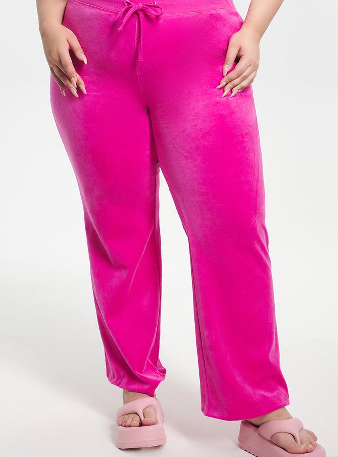 Plus-Size Classic Cotton Velour Track Pants Best Buy