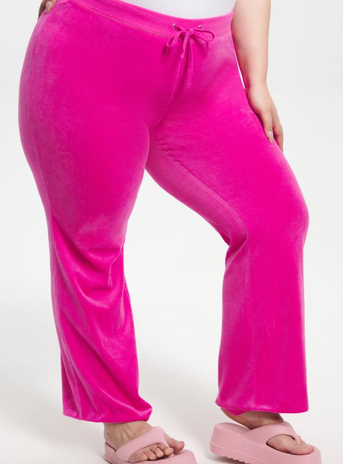 Plus-Size Classic Cotton Velour Track Pants Best Buy