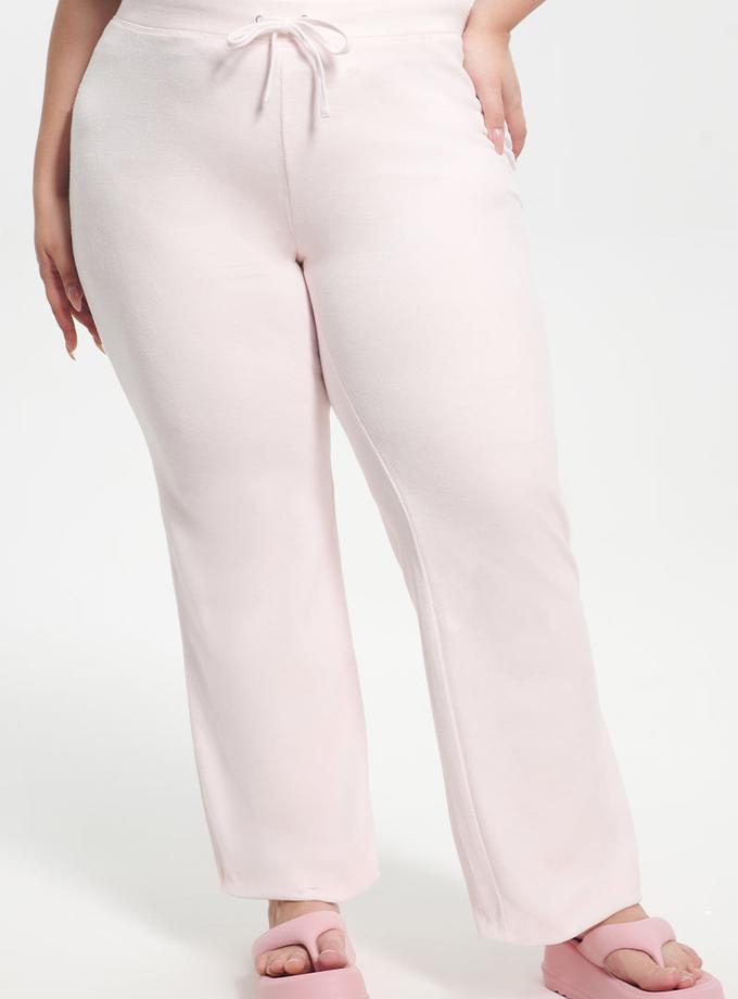 Plus-Size Classic Cotton Velour Track Pants Best Seller