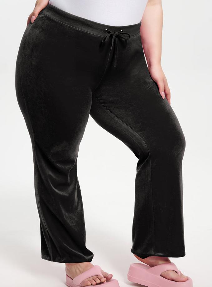 Plus-Size Classic Cotton Velour Track Pants Free shipping