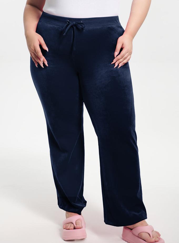 Plus-Size Classic Cotton Velour Track Pants New Arrival