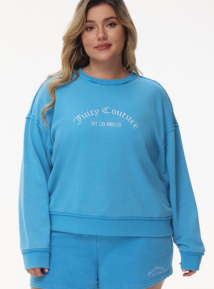 Plus-Size French Terry Embroidered Crewneck High Quality