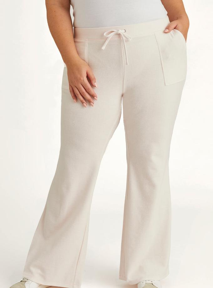 Plus-Size Hollywood Snap Pocket Cotton Velour Track Pants Same Day Delivery