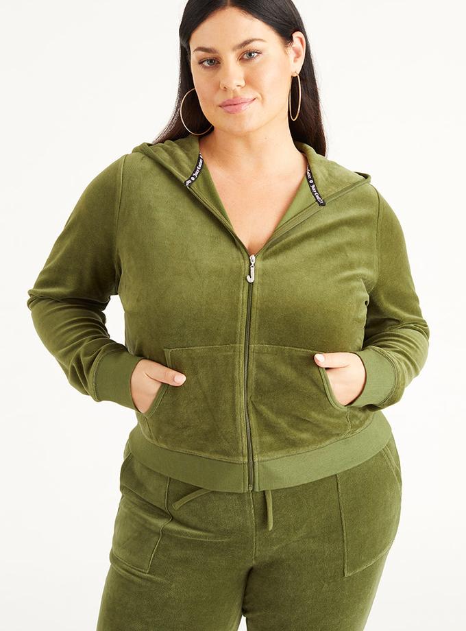 Plus-Size Icons Classic Cotton Velour Hoodie Best Seller