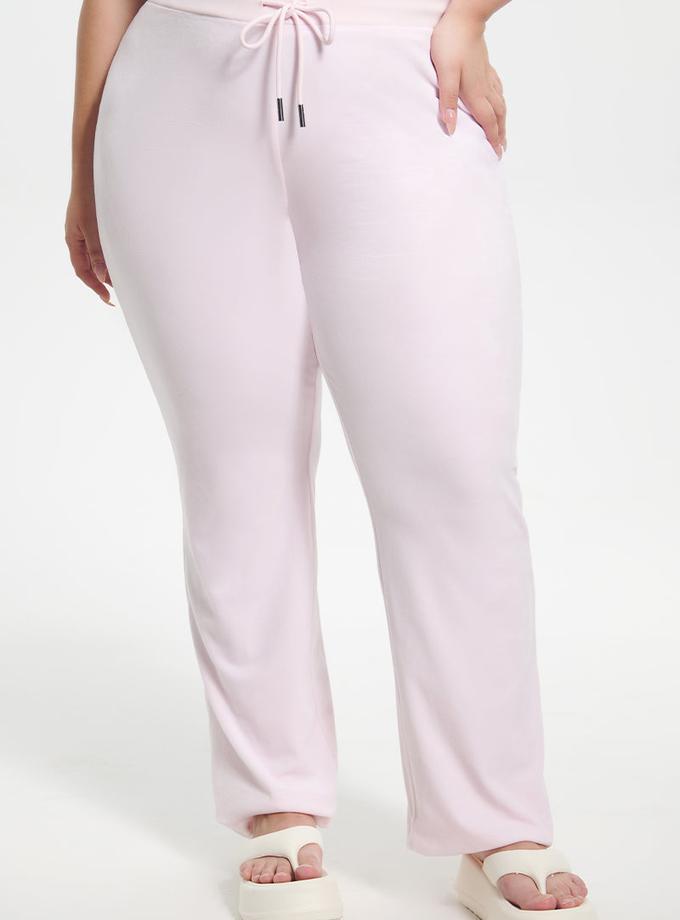 Plus-Size Mixed Jewels Velour Track Pants High Quality