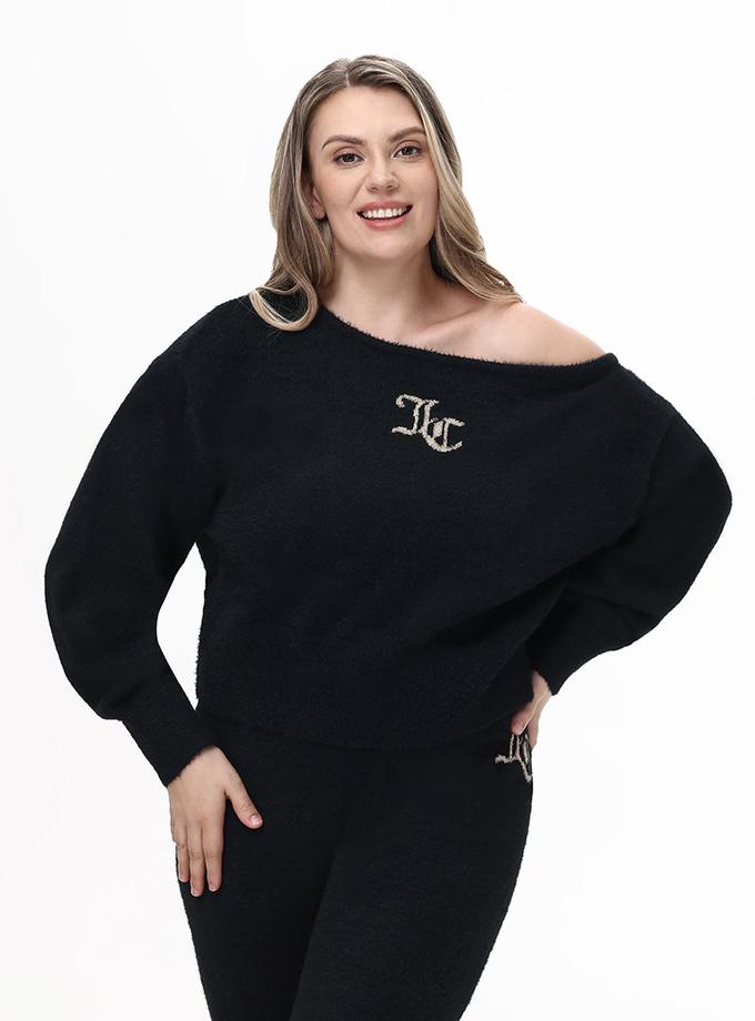 Plus-Size Off The Shoulder Eyelash Pullover Best Buy