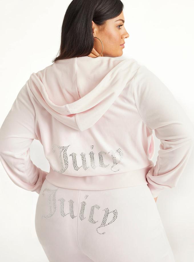 Plus-Size OG Big Bling Velour Hoodie Free shipping