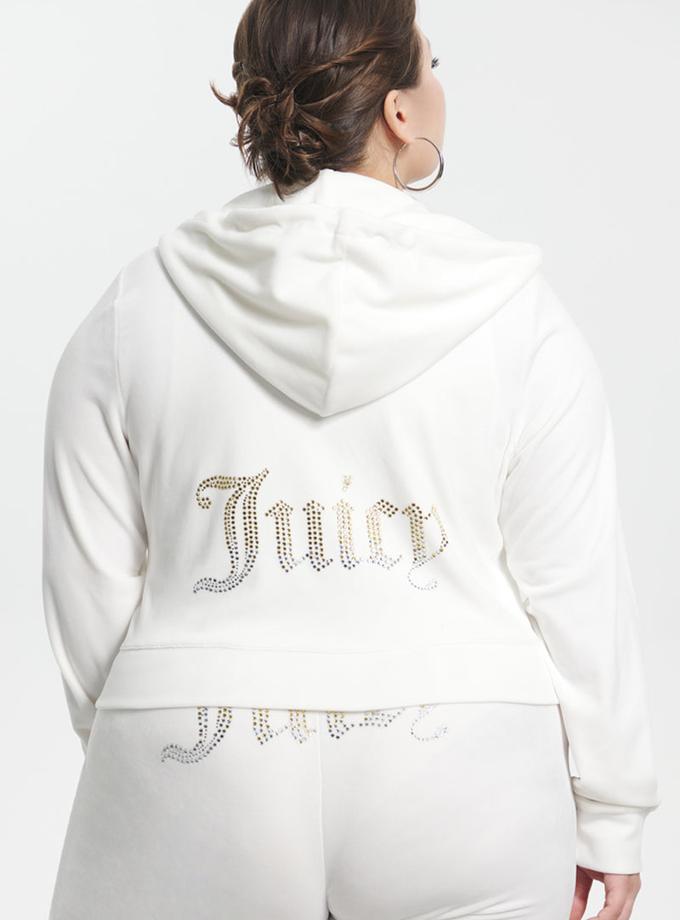 Plus-Size Ombre Big Bling Velour Hoodie Best Buy