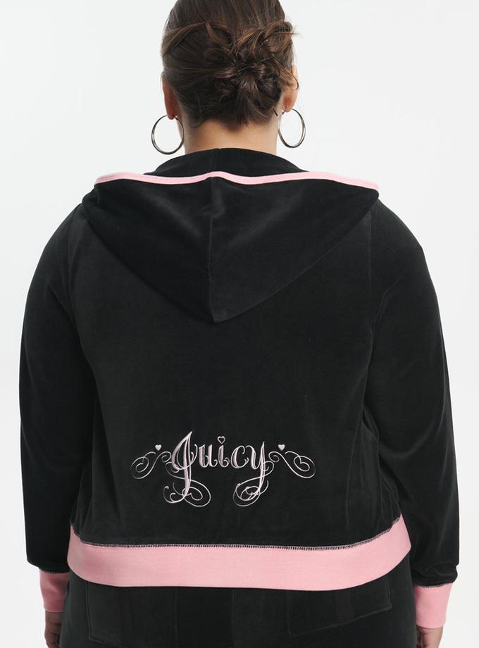 Plus-Size Sweetheart Cotton Velour Hoodie On Sale