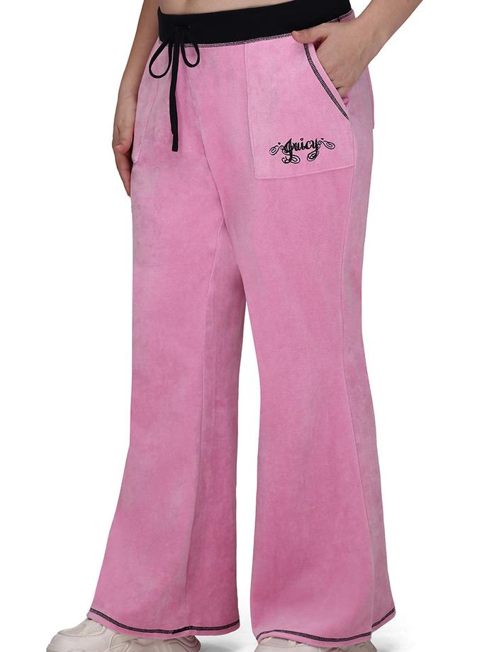 Plus-Size Sweetheart Cotton Velour Track Pants Best Price