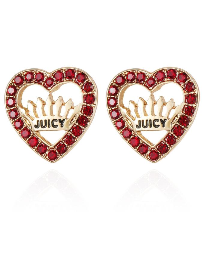 Red Heart Button Earrings On Sale