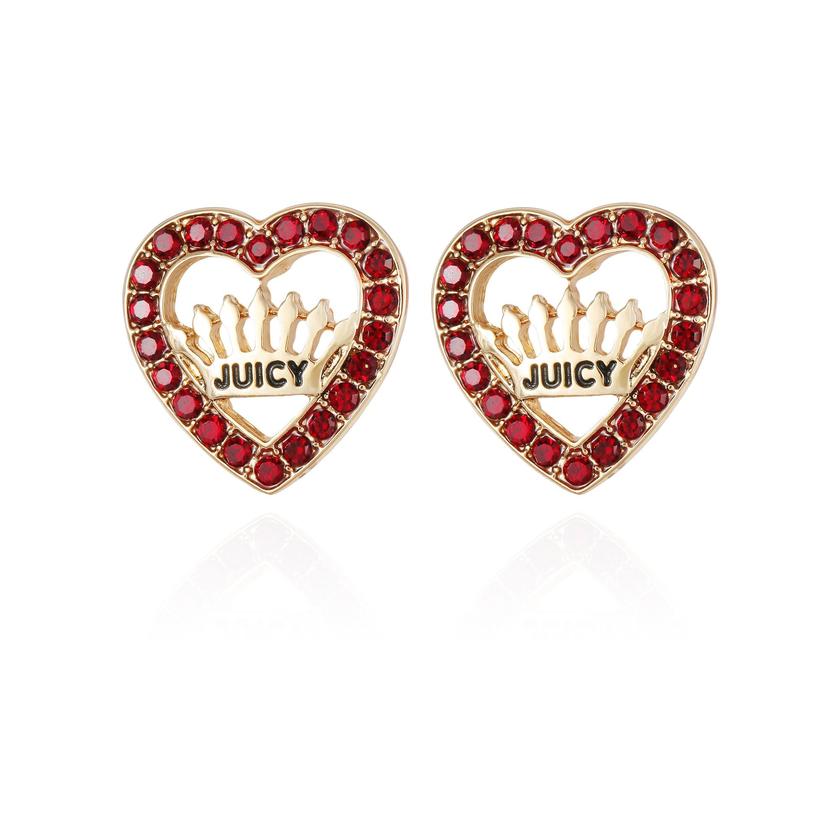 Red Heart Button Earrings On Sale