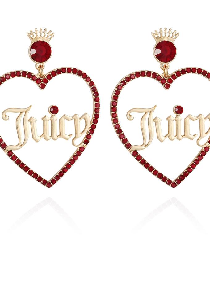 Red Heart Hoop Drop Earrings High Quality