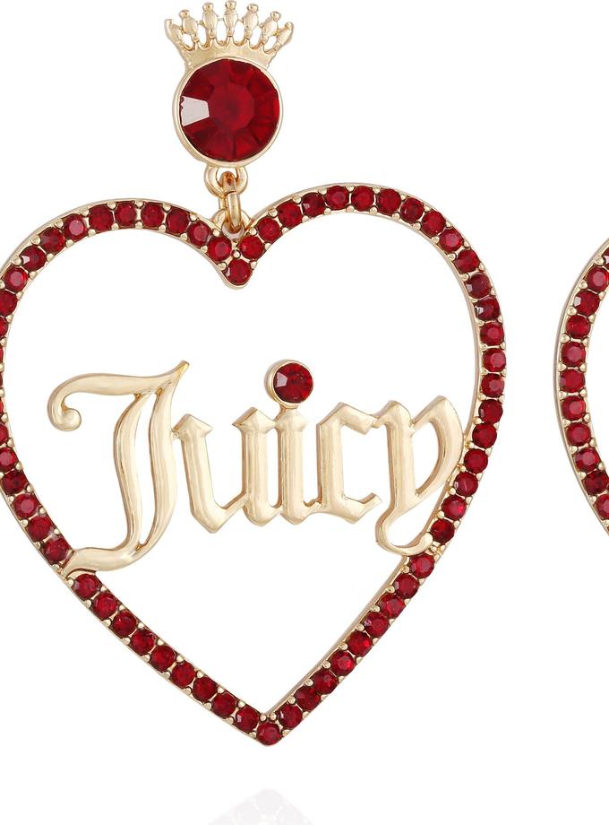 Red Heart Hoop Drop Earrings High Quality