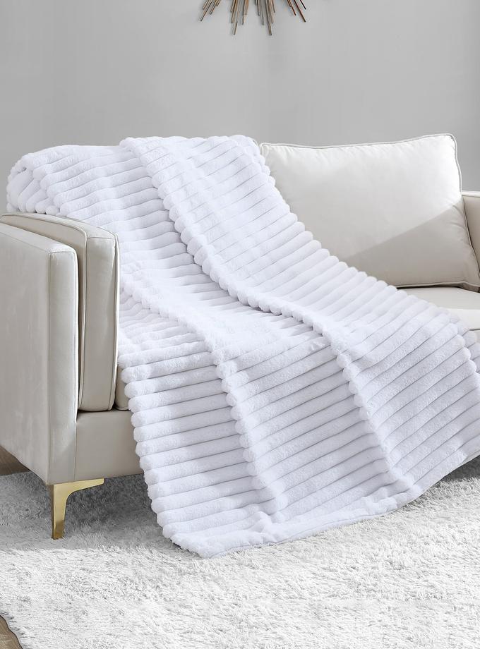 Ribbed Faux Fur Throw Blanket Best Seller