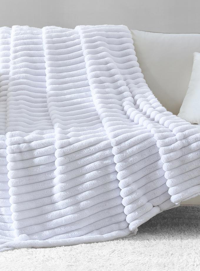 Ribbed Faux Fur Throw Blanket Best Seller