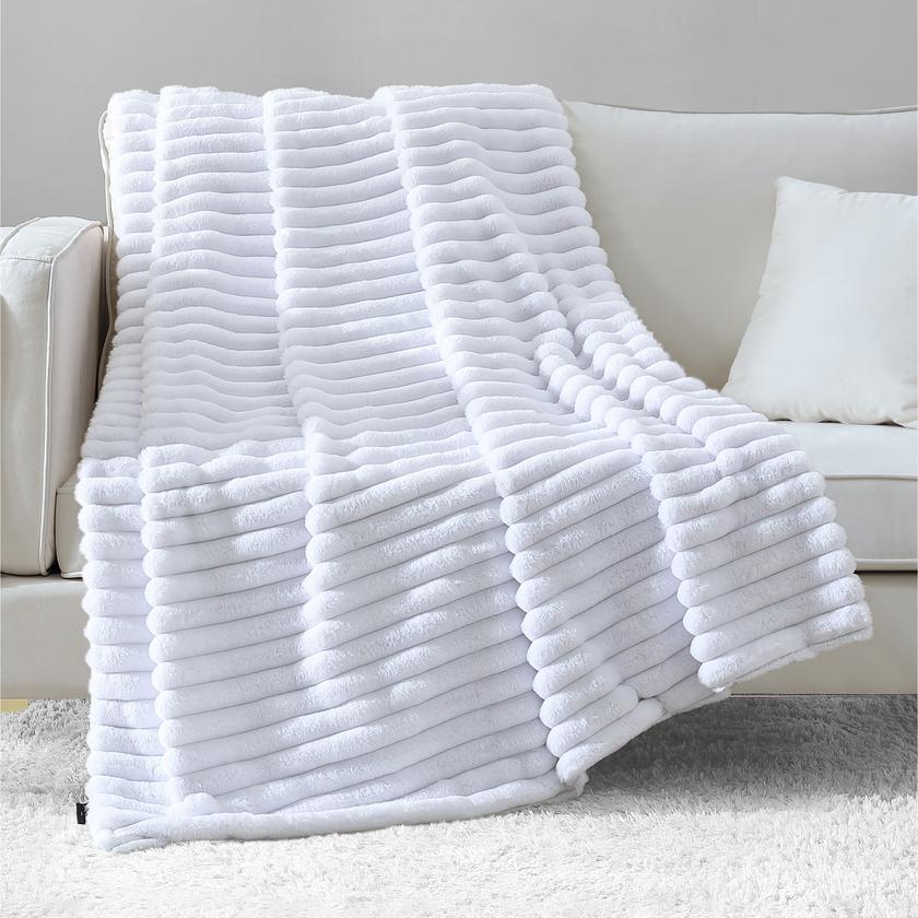 Ribbed Faux Fur Throw Blanket Best Seller