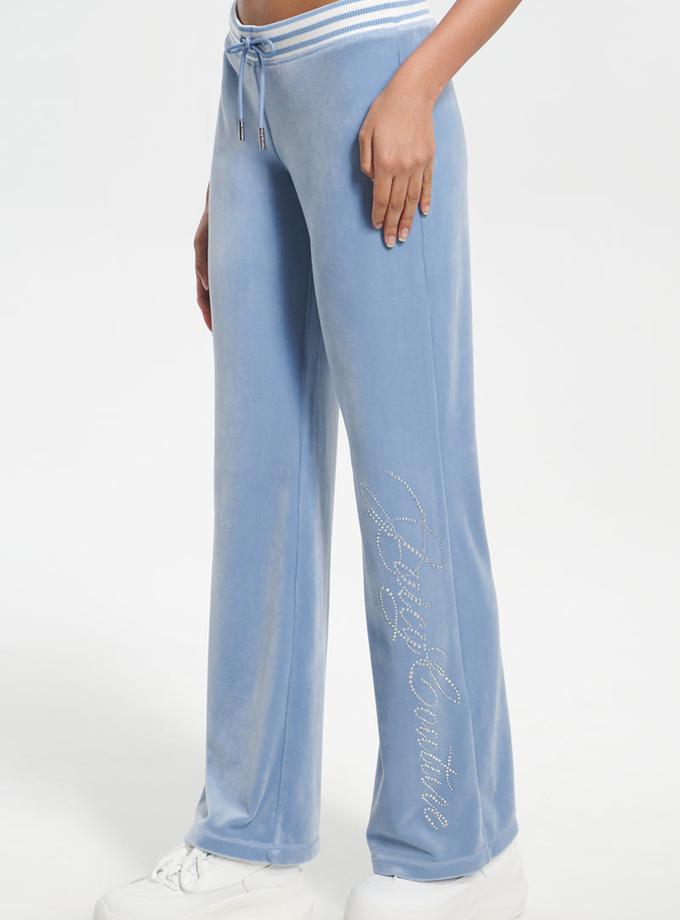 Script Bling Velour Track Pants Free shipping