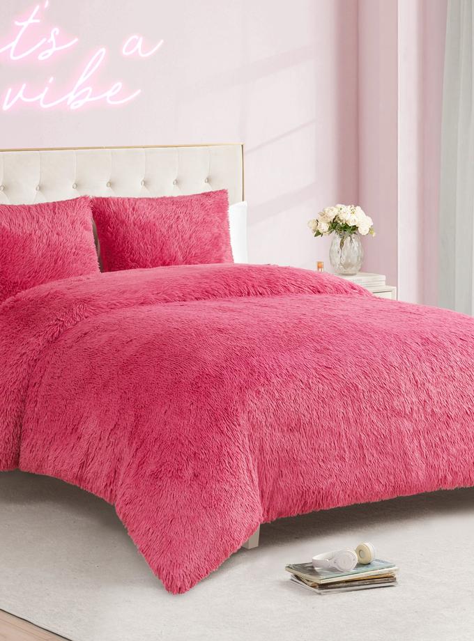 Shaggy Faux Fur Comforter Set For Sale