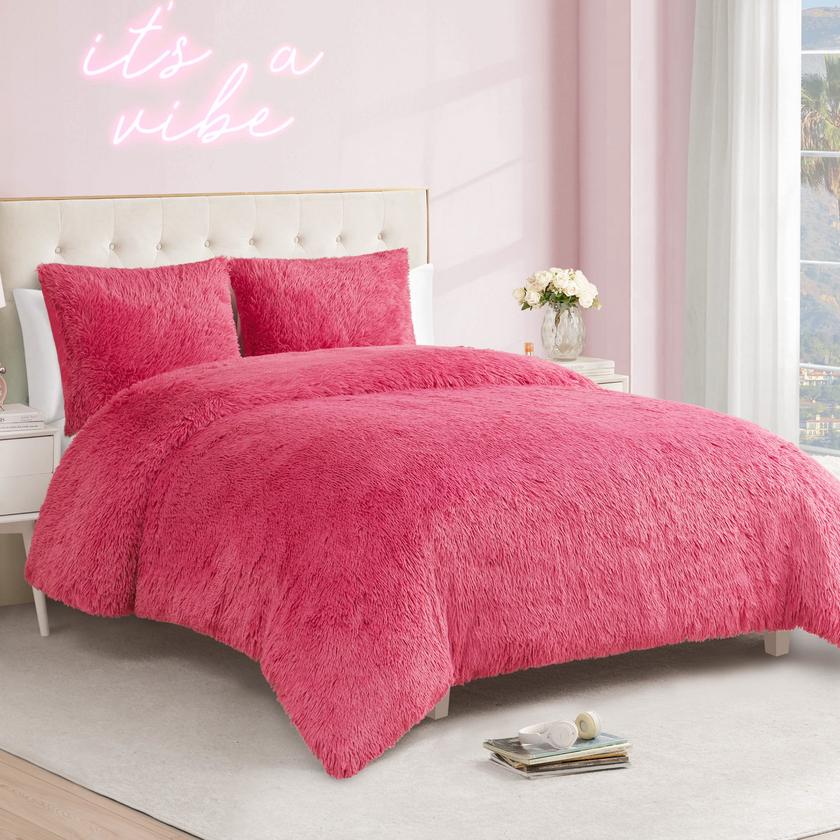 Shaggy Faux Fur Comforter Set For Sale