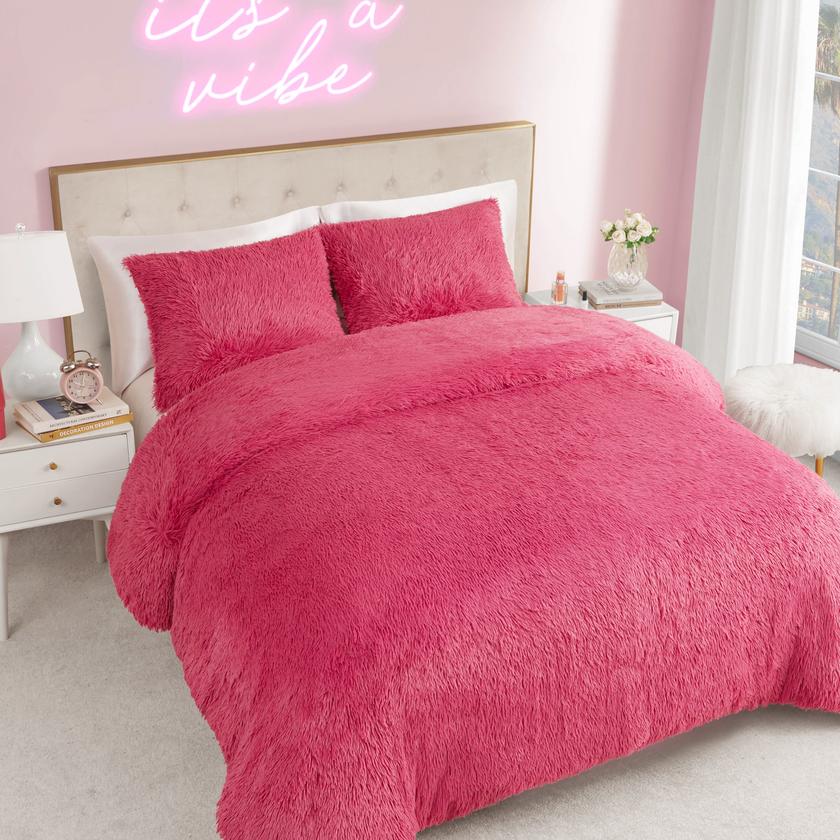 Shaggy Faux Fur Comforter Set For Sale