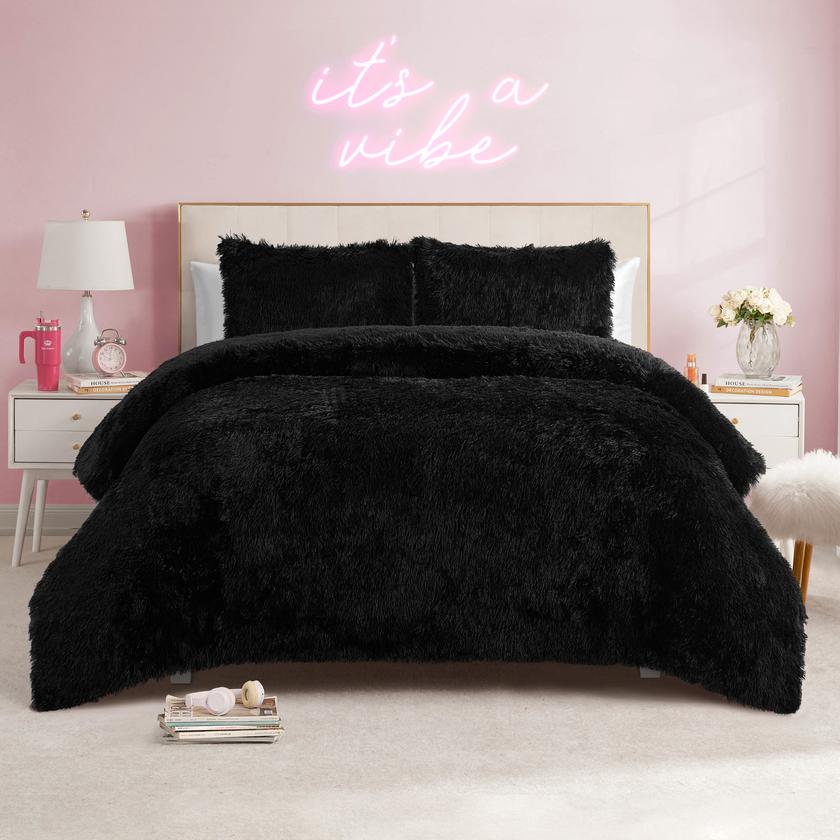 Shaggy Faux Fur Comforter Set On Sale