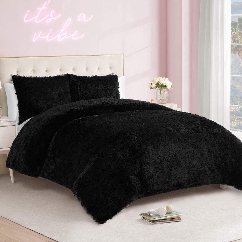 Shaggy Faux Fur Comforter Set On Sale